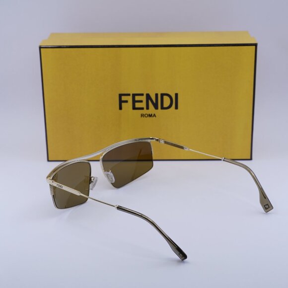Fendi FE40141U 32E Rectangle Sunglasses - Gold/Brown - Picture 6 of 12